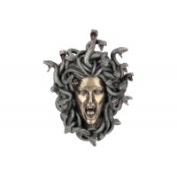 Μέδουσα: Ελληνική Μυθική γοργόνα (Επιτοίχια μάσκα ρητίνης & μπρούτζινης ηλεκτρόλυσης 30εκ)